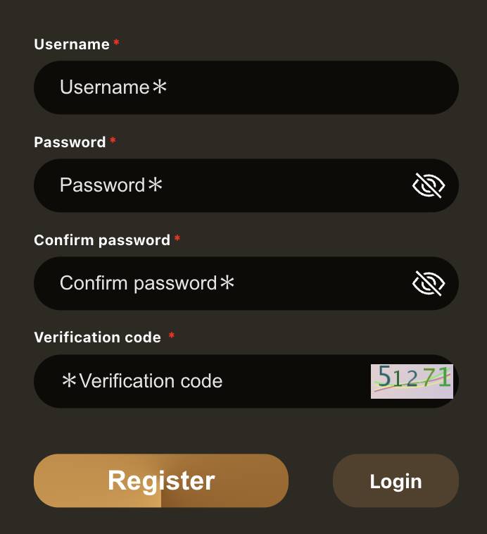 Register page - preivew